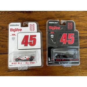 Greenlight 1:64 IndyCar Rahal Letterman Lanigan #45 Hy-Vee Diecast Set Black Whi